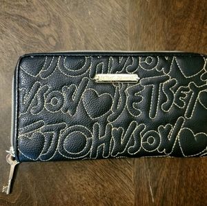 Betsy Johnson Black and Gold Wallet